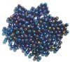 100 4mm Metallic Navy AB Round Glass Beads